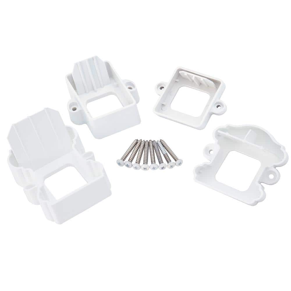ArmorGuard Classic White Plastic Stair Rail Hardware Kit