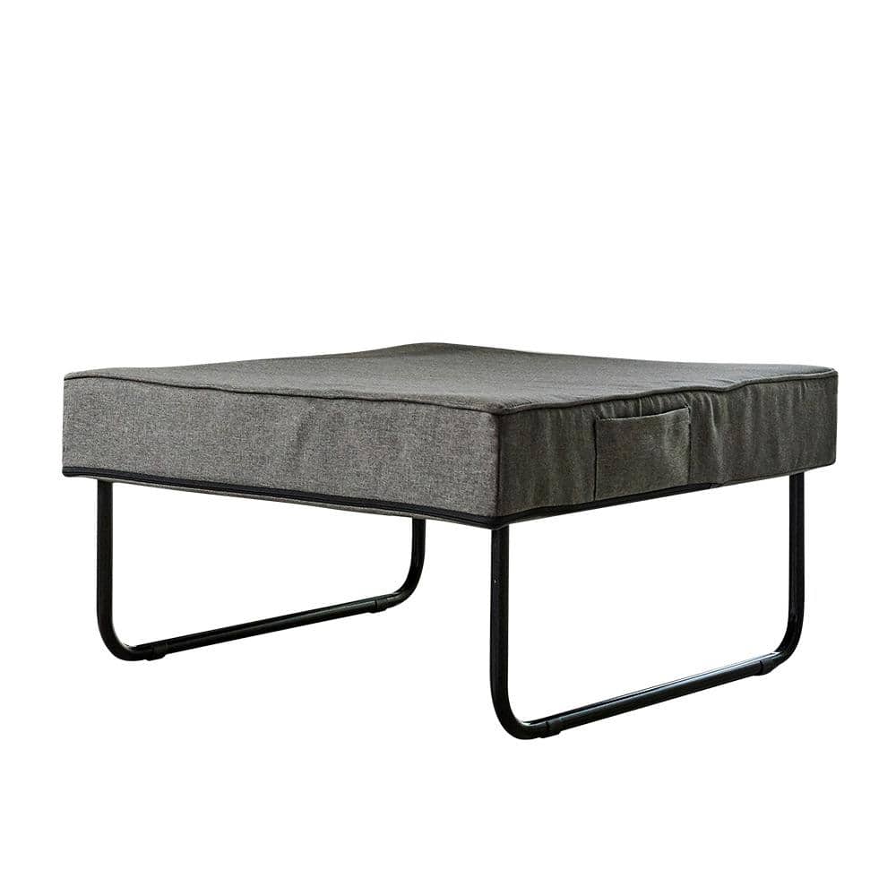 Bake 29 in. Gray Pillow Top Ottoman