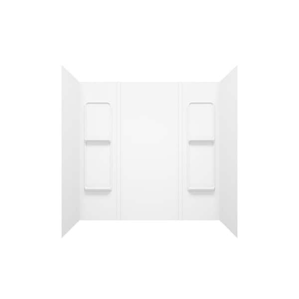 Pro Elite 600-Series 60.5 in. W x 59 in. H 5-Piece Glue-Up Polystyrene Tub Wall Surround in White