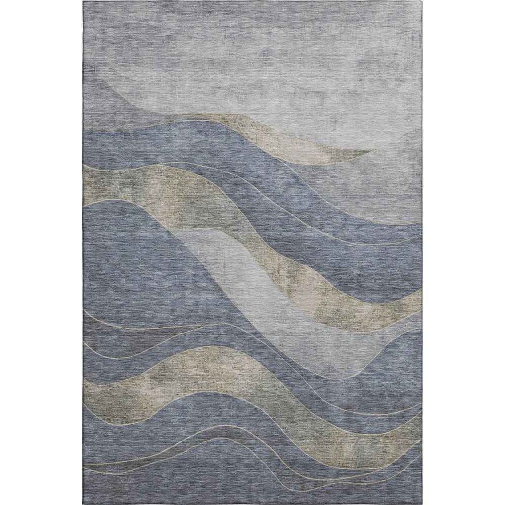 Mayfield Premium Machine Washable Abstract AMF1892 Denim 8 ft. x 10 ft. Area Rug price history on PriceWatchPro