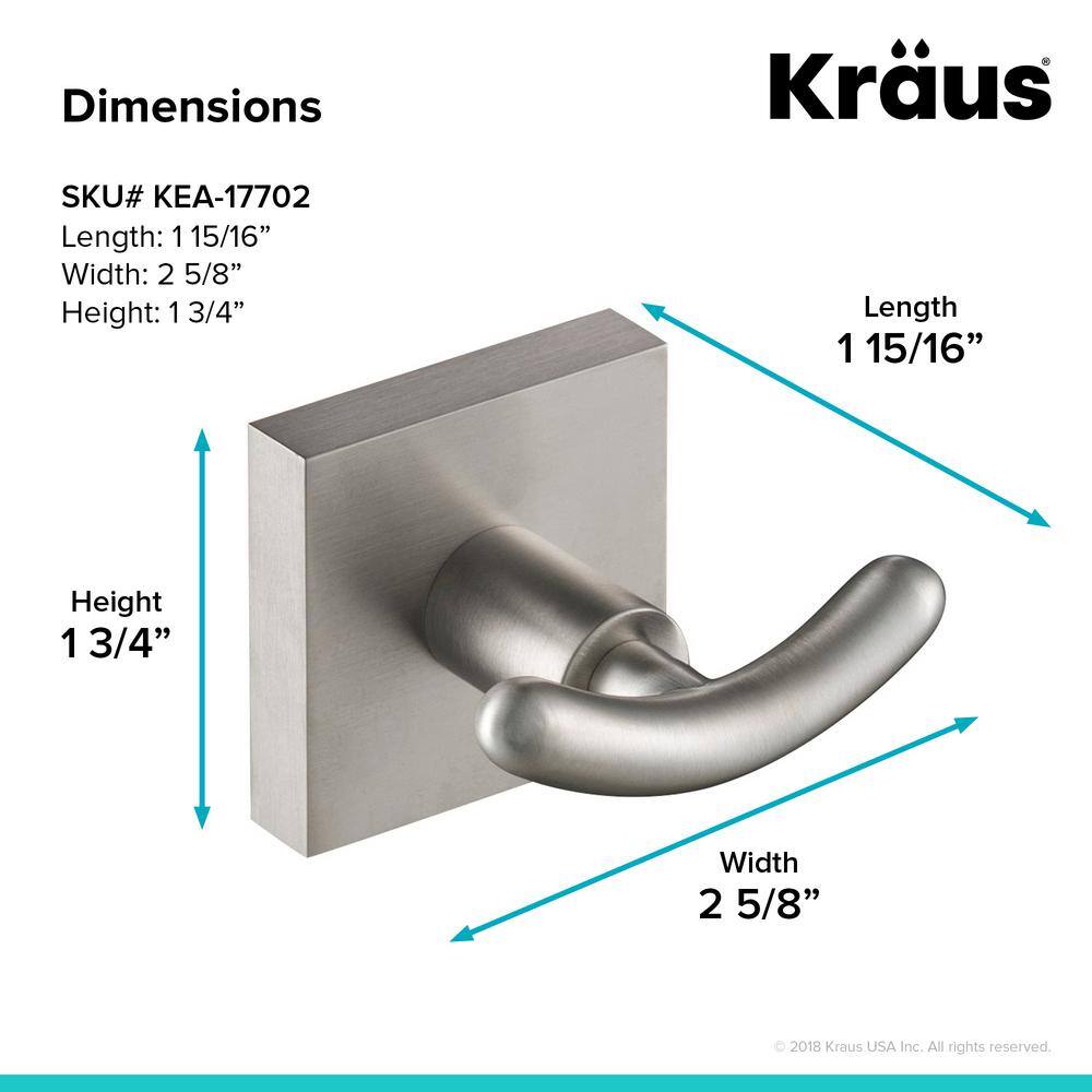 Brushed Nickel Modern Double Wall Mounted Robe Hook