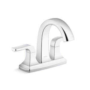 Rubicon 4 in. Centerset Double Handle High Arc Bathroom Faucet in Polished Chrome