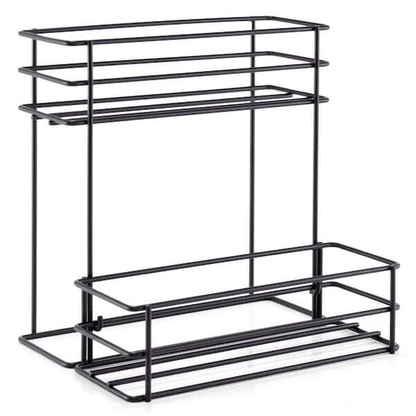 6 Bottle Black Metal Coffee Syrup Organizer Rack Kitchen Bar Storage Wine Spice Bottle Holder Kitchen Storage