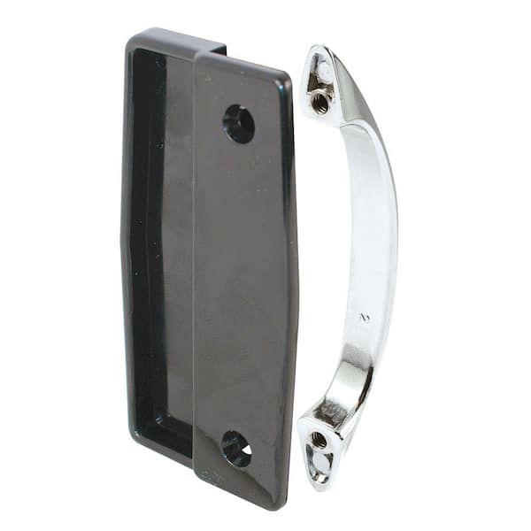 Prime-Line Sliding screen door black inside handle, chrome diecast outside handle.