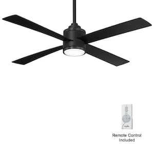 Falco 54 in. Indoor Black Low Profile Standard Ceiling Fan with Warm White Integrated LED and Remote Control Included