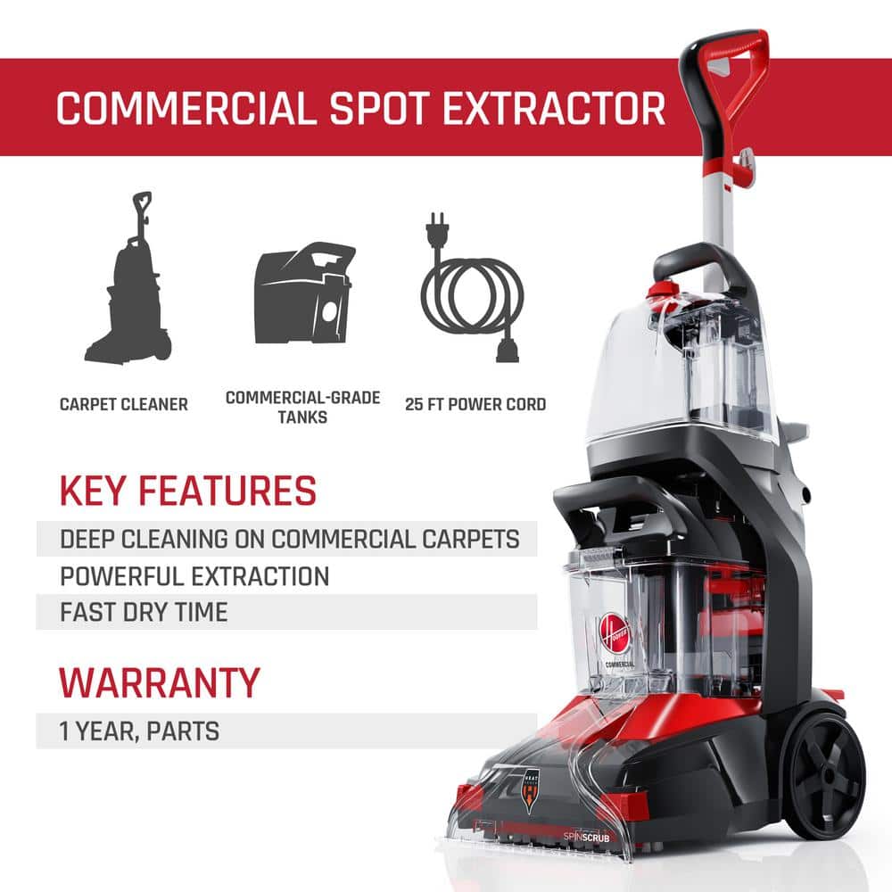 Hoover Red and Black Upright Commercial Carpet Cleaner