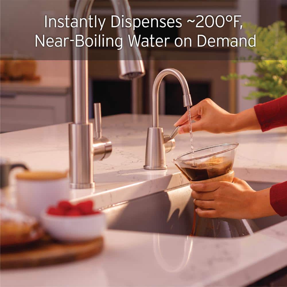 Satin Nickel Instant Hot Water Dispenser with Stainless Steel Tank