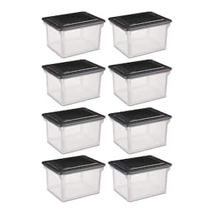 Versatile Clear Organizing Storage File Box with Lid (8-Pack)