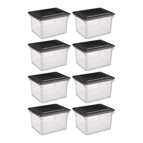 Versatile Clear Organizing Storage File Box with Lid (8-Pack)