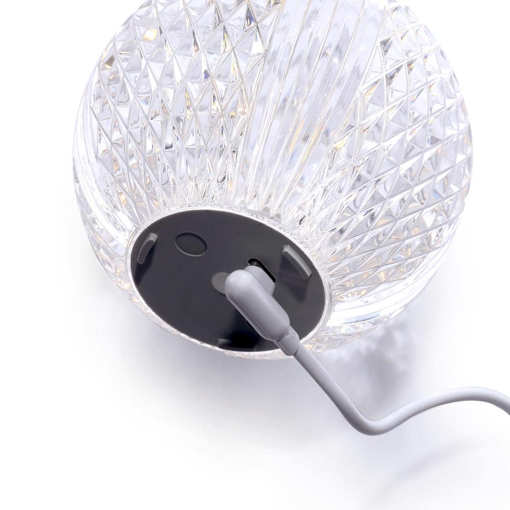 Marni Natural Brass and Clear Globe Table Lamp