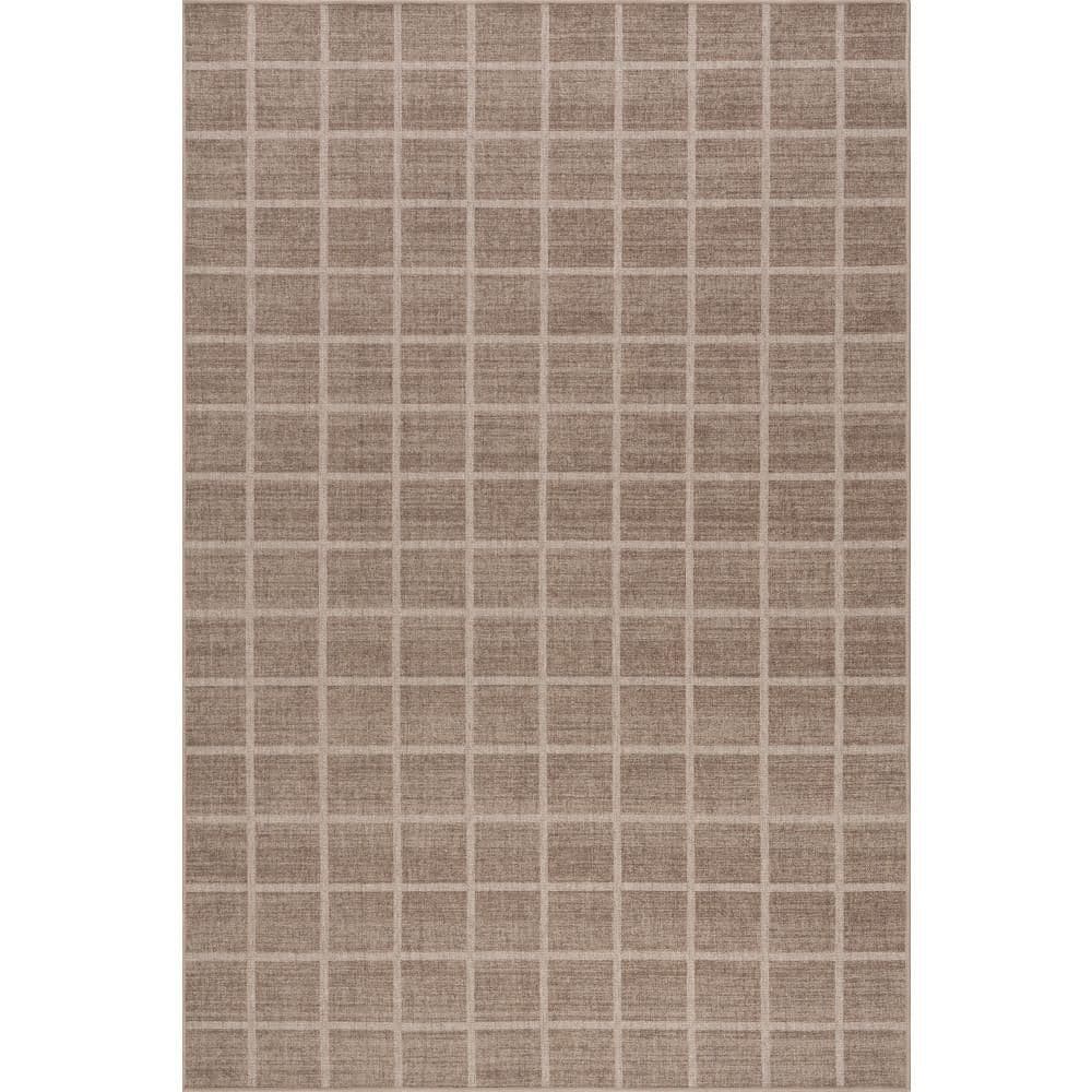 Verity Checkered Washable Brown 8 ft. x 10 ft. Indoor Area Rug price history on PriceWatchPro