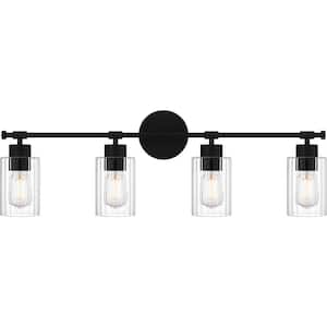 Caputo 32.5 in. 4-Light Matte Black Vanity Light