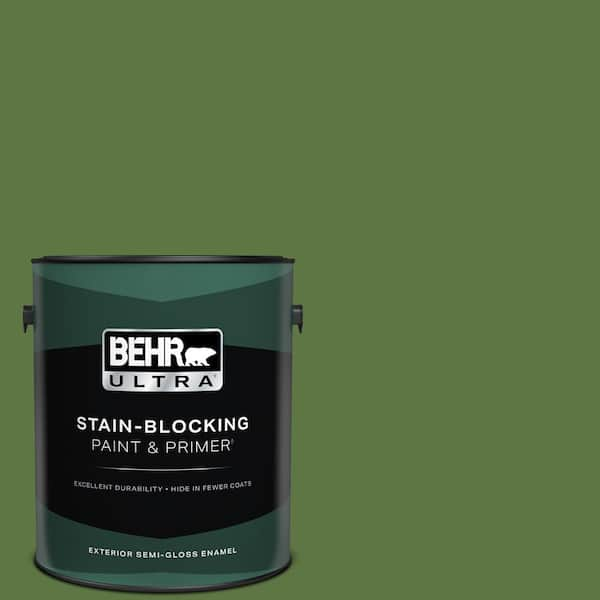 BEHR ULTRA 1 gal. #420D-7 Dill Pickle Semi-Gloss Enamel Exterior Paint & Primer