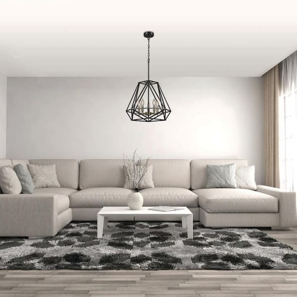 Globe Electric Candice 5-lightシャンデリア仕上げ、ホワイトガラス