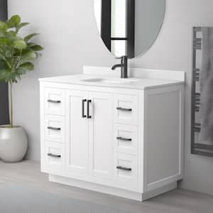 Miranda 42 in. W x 22 in. D x 33.75 in. H Single Sink Bath Vanity in White with White Cultured Marble Top