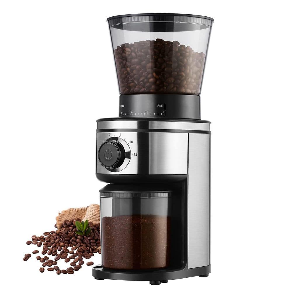 15 oz. Burr Coffee Grinder, Electric Conical Coffee Bean Grinder with 30 Adjustable Grind Settings for 2-12 Cups, Sliver price history on PriceWatchPro