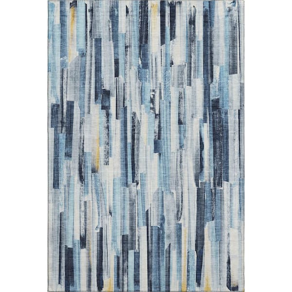 Mayfield Premium Machine Washable Abstract AMF2255 Denim 10 ft. x 14 ft. Area Rug