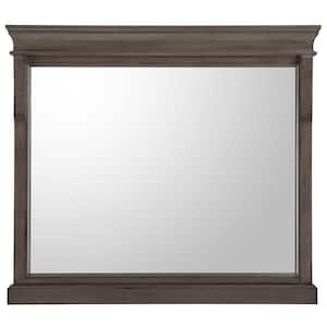36 in. W x 32 in. H Framed Rectangular Bathroom Vanity Mirror in Distressed Grey