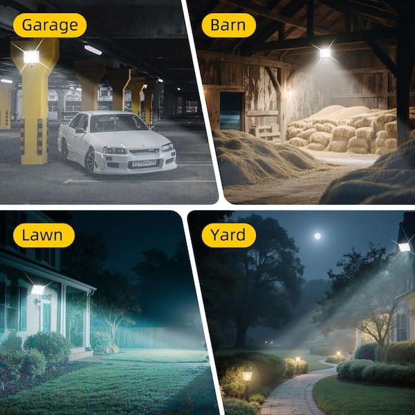 120-Volt 18000 Lumen LED Flood Light Plug-In Outdoor Security Spotlight