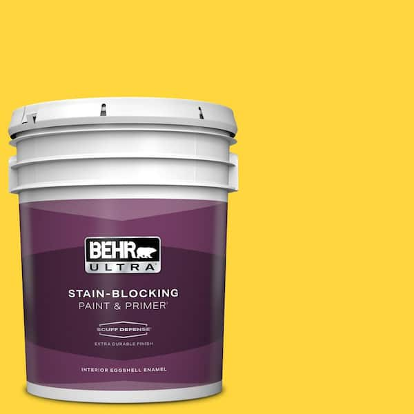 BEHR ULTRA 5 gal. #380B-6 Lemon Tart Extra Durable Eggshell Enamel Interior Paint & Primer