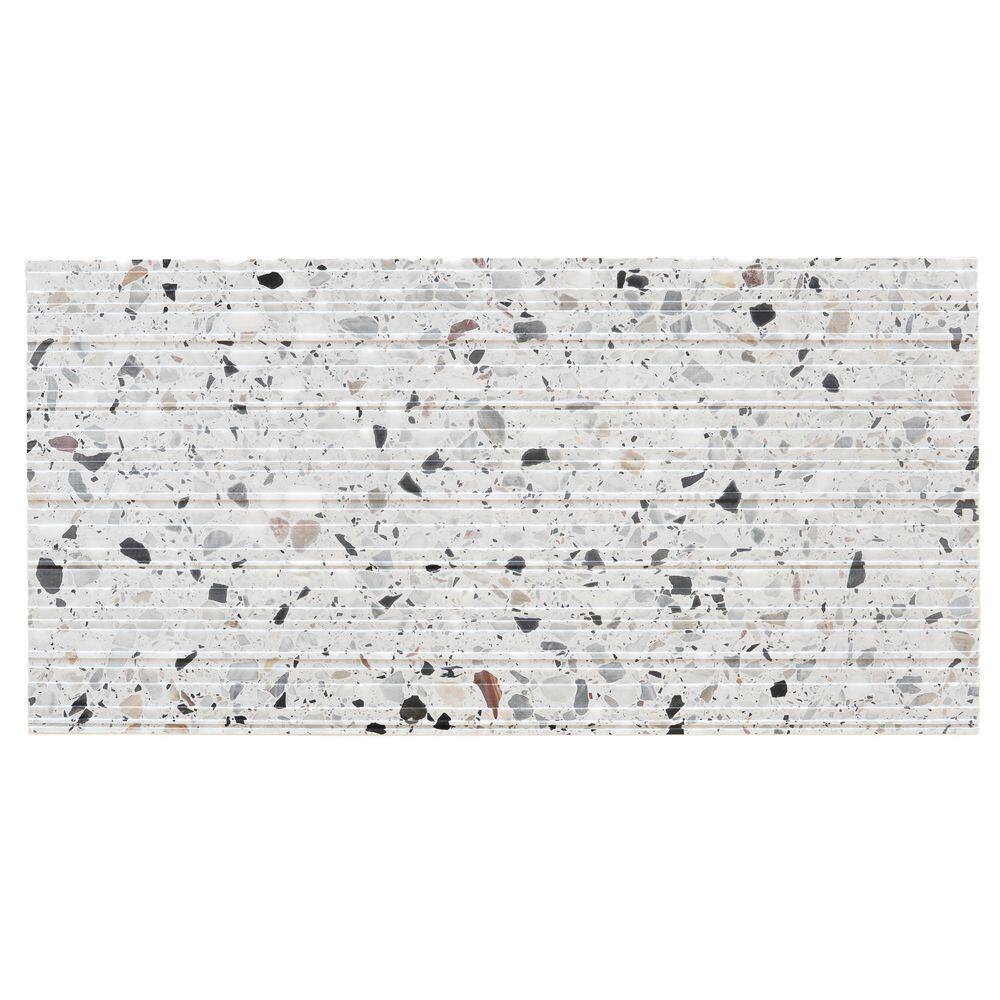 Terraforma 4 x 5 in. White Fluted Terrazzo Marble Large Wall Tile Sample price history on PriceWatchPro