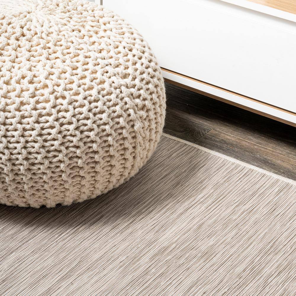 Ethan Modern Flatweave Light Gray 9' x 12' Easy-Care Area Rug