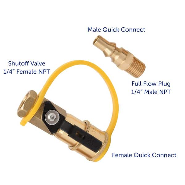 Roastove 3/8 Inch Natural Gas Quick Connect Fittings, LP Gas Propane H –  Measureman Direct