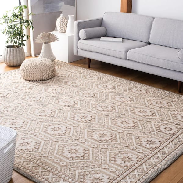 Paseo 6 ft. x 9 ft. Beige Geometric Oriental Area Rug