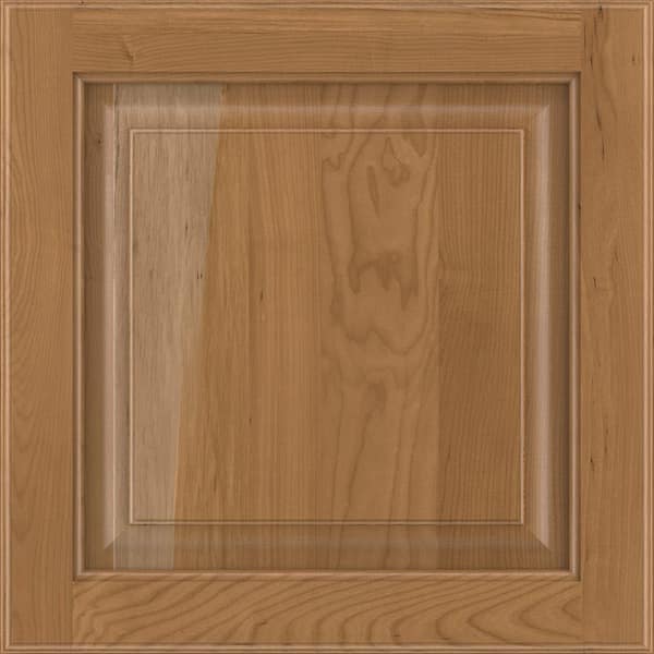 American Woodmark Portola 14-9/16 in. W x 14-1/2 in. D x 3/4 in. H Cabinet Door Sample in Cherry Amber