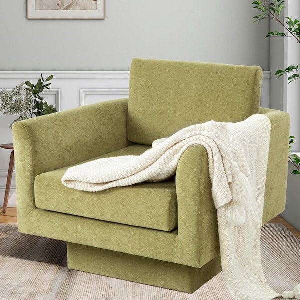 Swivel 1-Piece Aluminum Couch Sofa with Cushion Guard Green Cushions for Living Room/Office