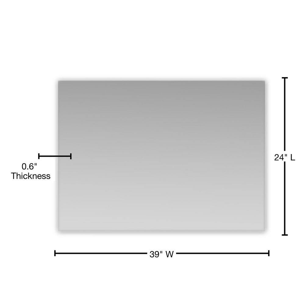 Sleek 39" Frameless Rectangular Beveled Bathroom Mirror
