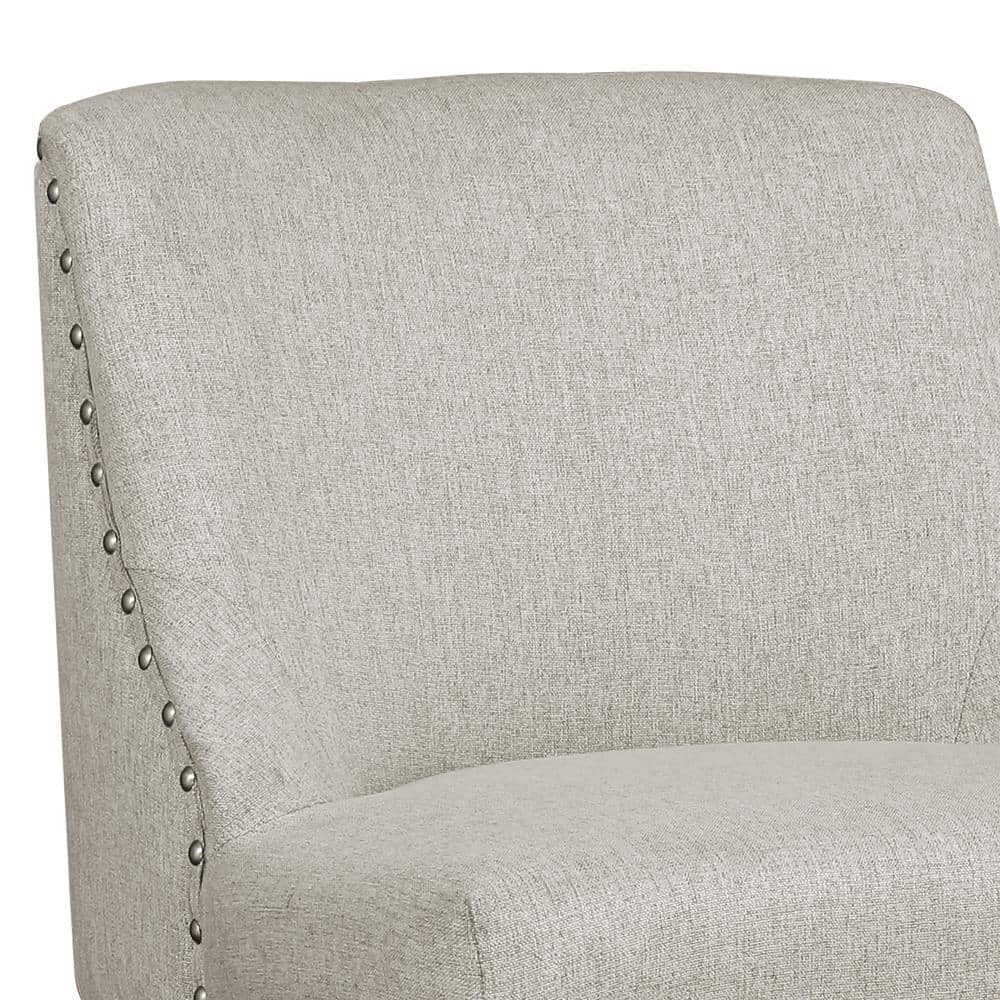 Oyster Gray Swivel Counter Stools with Wood Legs, Set of 2