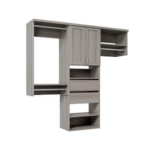 VIA Closets 94.5 in. W Natural Oak Reach-in Wall-Mount with Shaker ...