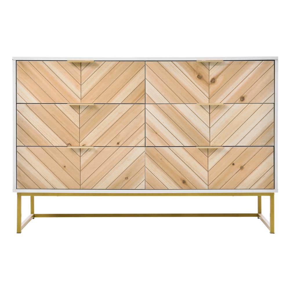 47.2 in. W x 15.7 in. D x 31.90 in. H White Linen Cabinet with Natural Wood