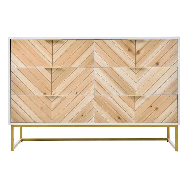 Unbranded 47.2 in. W x 15.7 in. D x 31.90 in. H White Linen Cabinet with Natural Wood Finish Drawer