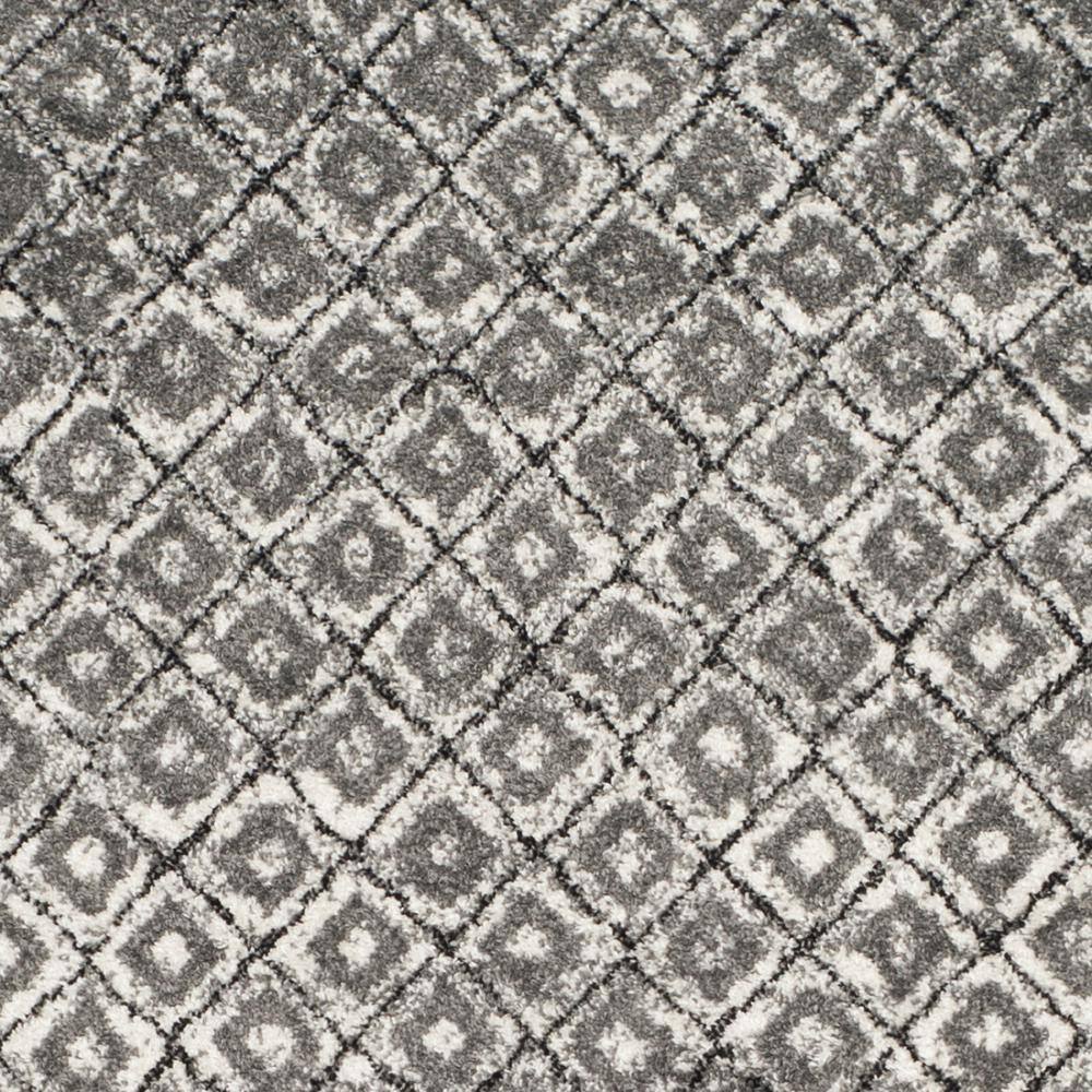 Ivory and Gray Floral Motif Rectangular Area Rug 6' x 9'