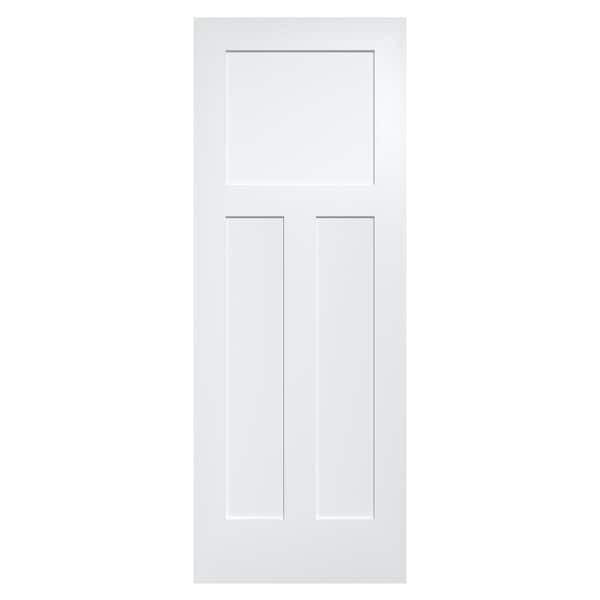 HOMESTEAD Shaker 32 in. x 80 in. 1 and 2 Panel Solid Core White Primed Pine Interior Door Slab