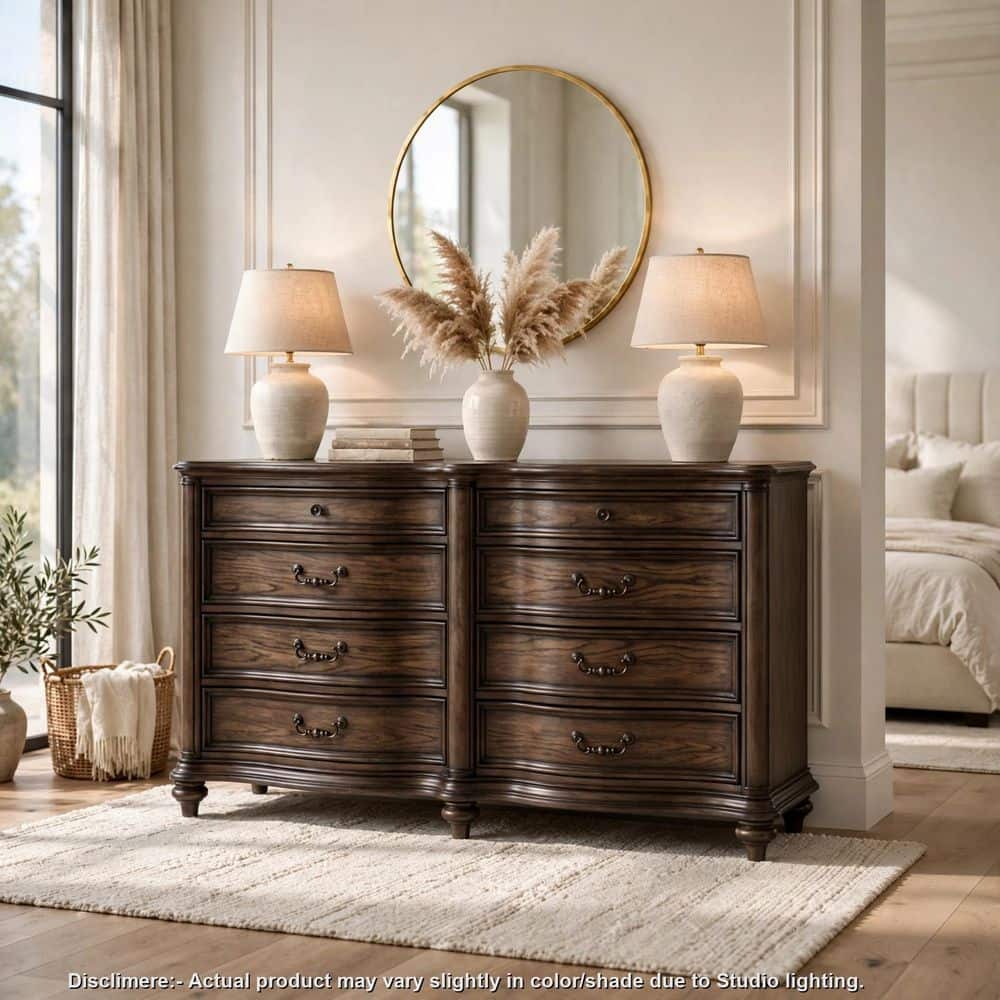 8 drawer brown dresser Benjara Deborah 68 Inch Dresser, Drawers, Knobs and Drop Handles, Wood published::true Color Goal:Black or Jewel Tones drawer dresser combines sleek 🍒URBAN OUTFITTERS sz L
