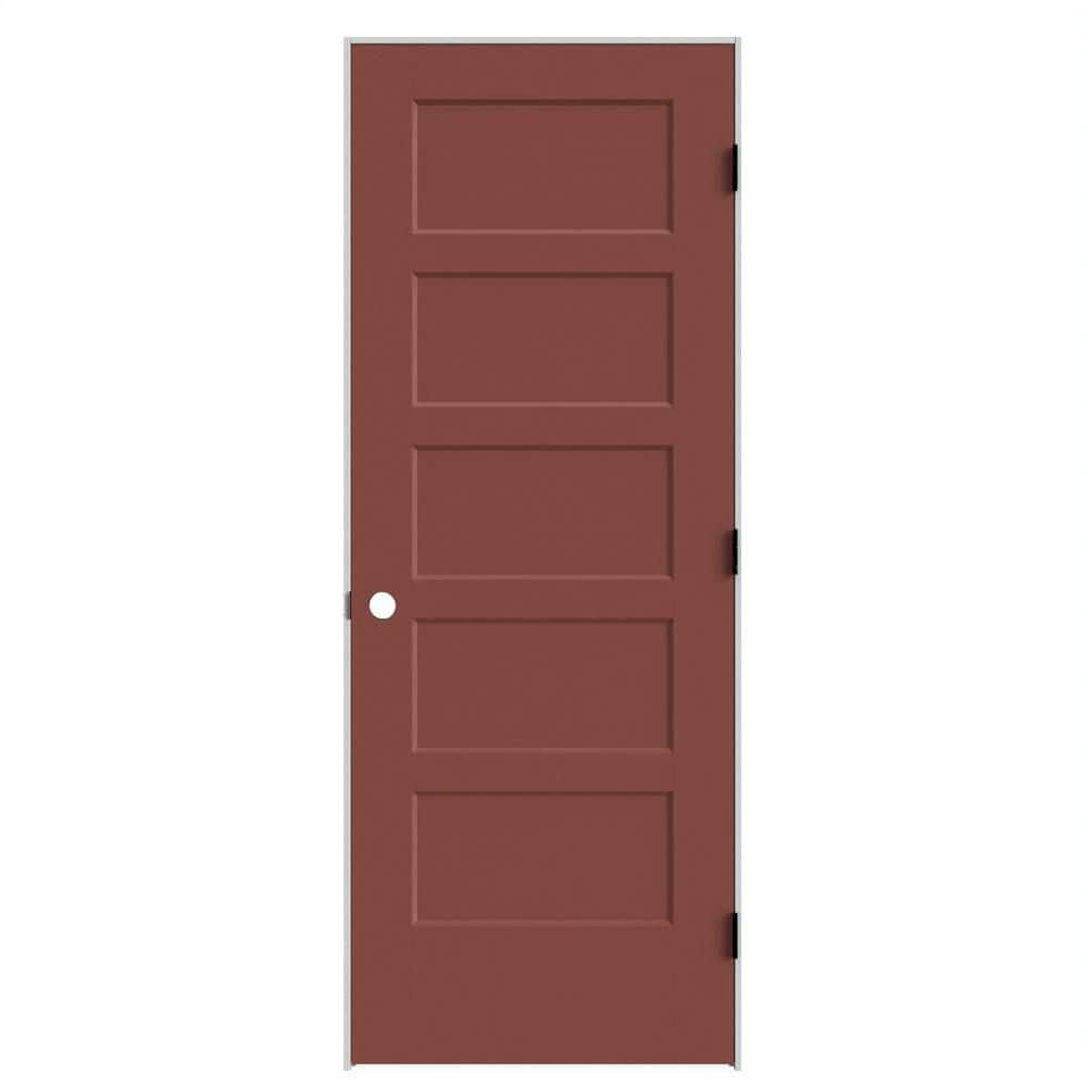 "24"" x 80"" 5-Panel Bayshore Left-Hand Solid Core Red Bluff Molded Composite Single Prehung Interior Door with Flat Jamb" price history on PriceWatchPro