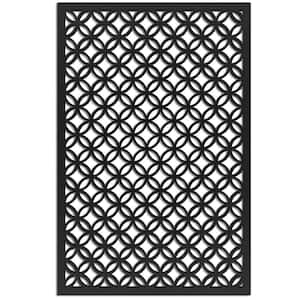 Moors Circle 4 ft. x 32 in. Black Vinyl Decorative Screen Panel