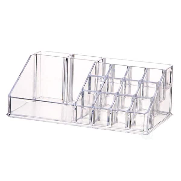 Basicwise 8 in. x 3 in. Acrylic Cosmetic Makeup Storage and Organizer