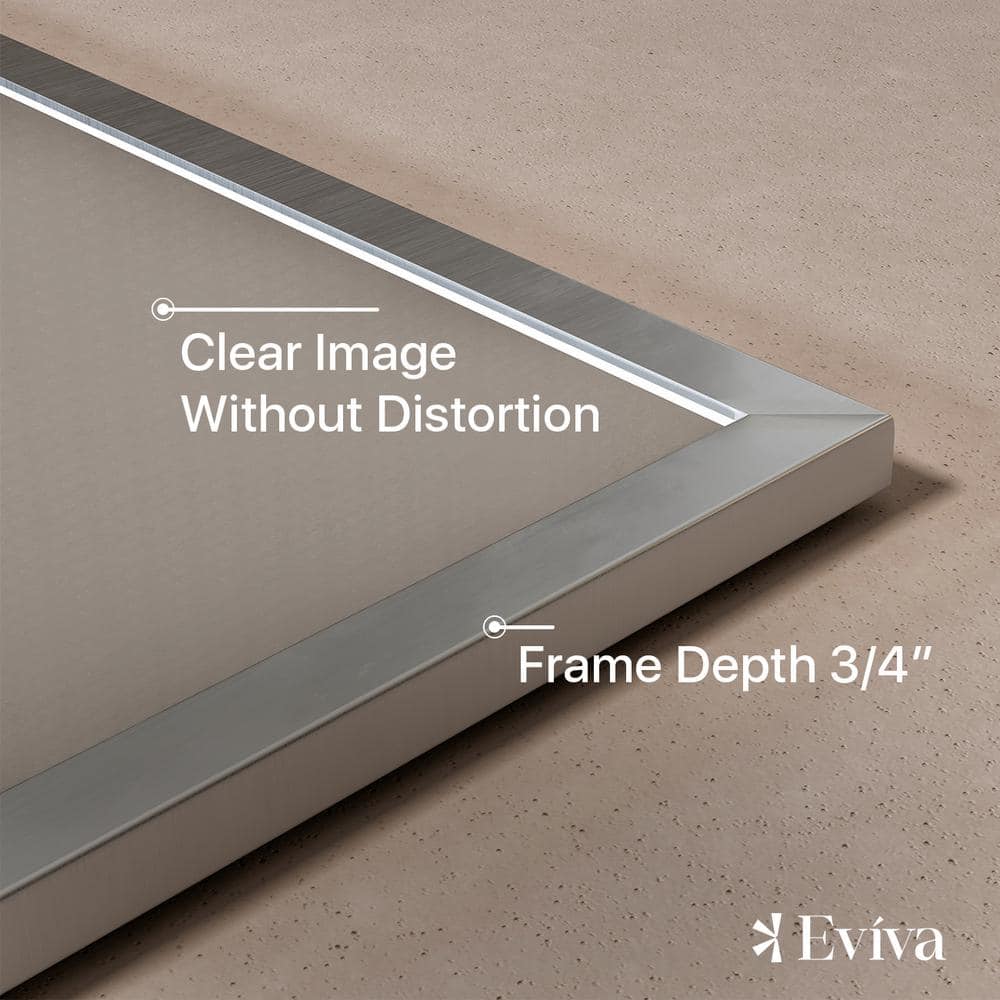 Oversized 72" Brushed Silver Metal Frame Rectangular Vanity Mirror