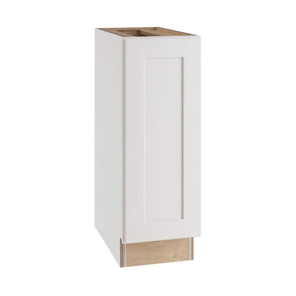 Newport 9 in. W x 24 in. D x 34.5 in. H Assembled Plywood Full Height Door Base Kitchen Cabinet in Pacific White RH
