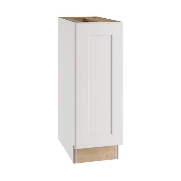 Home Decorators Collection Newport Pacific White Plywood Shaker Assembled Base Kitchen Cabinet FH Soft Close Left 12 in W x 24 in D x 34.5 in H