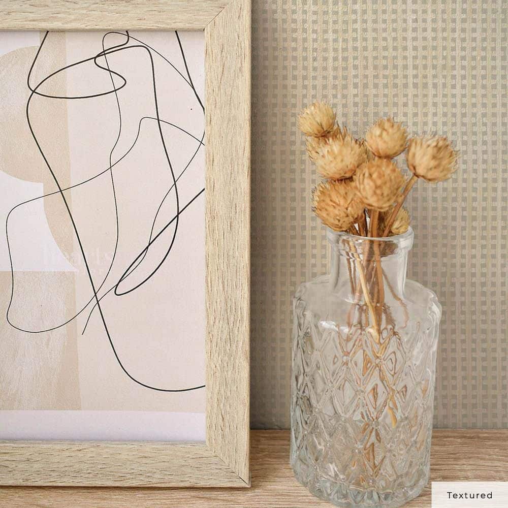 Beige Rattan Textured Peel and Stick Wallpaper
