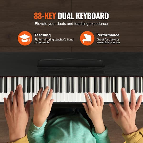 SKYSHALO Weighted Digital Piano, 88 Key Fully Weighted Keys, Dual Keyboard & Speakers Simple Cabinet Bracket, 200 Tones & Rhythms YTSZCGQ88JXT74IECV1-S318