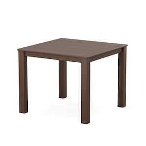 Parsons Mahogany HDPE Plastic Square 38 in. X 38 in. Dining Table
