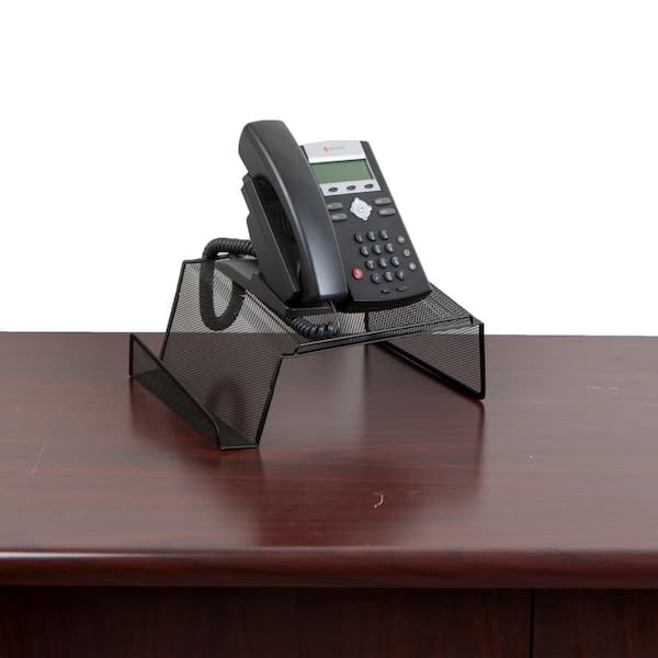 Black Mesh Desktop Telephone Stand 