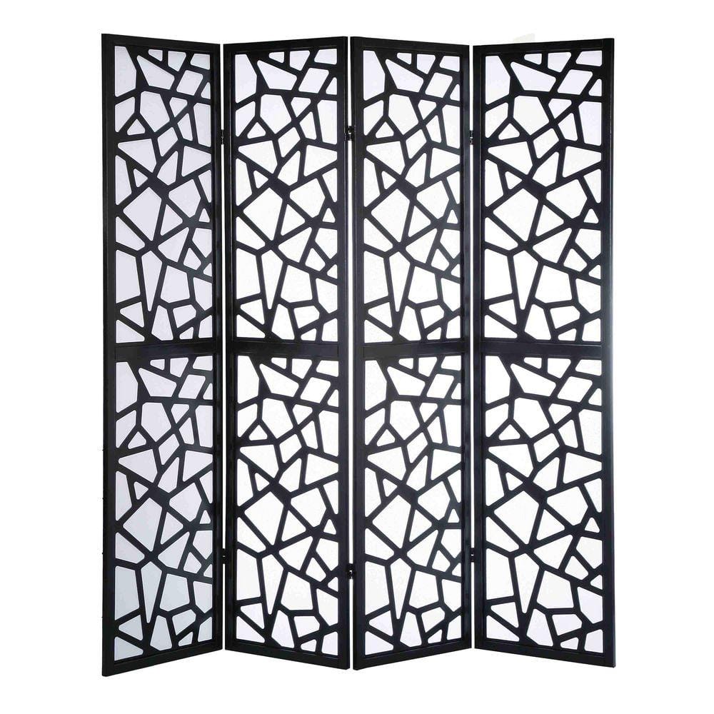 Avex 70 in. Wood Garden Fence 4-Panel Folding Privacy Screen