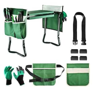 Ikkle Garden Kneeler And Seat - Folding Gardening Stool With Thick Pad, Tool Pouch & 300 Lb Capacity